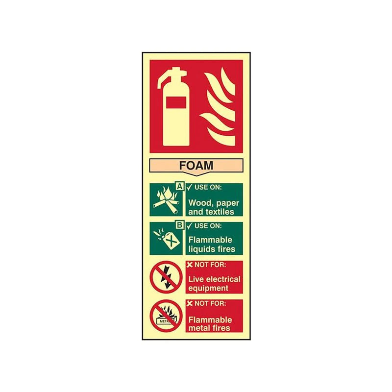 Scan Fire Extinguisher Composite Foam - Photoluminescent 75 x 200mm