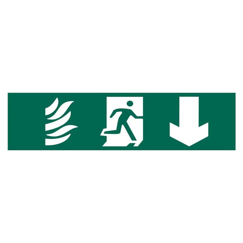 Scan Running Man Arrow Down - PVC Sign 200 x 50mm