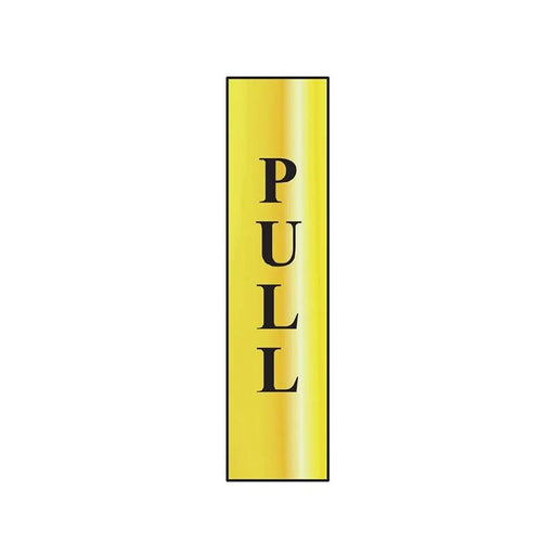 Scan Pull Vertical - Polished Brass Effect 50 x 200mm