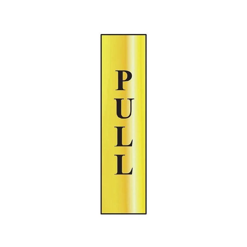 Scan Pull Vertical - Polished Brass Effect 50 x 200mm