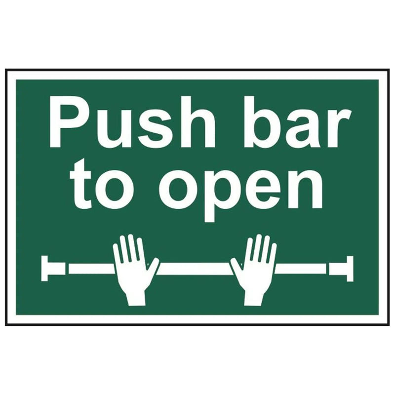 Scan Push Bar To Open - PVC Sign 300 x 200mm