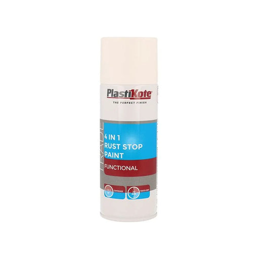 Plastikote Trade 4-in-1 Rust Stop Spray Paint White 400ml