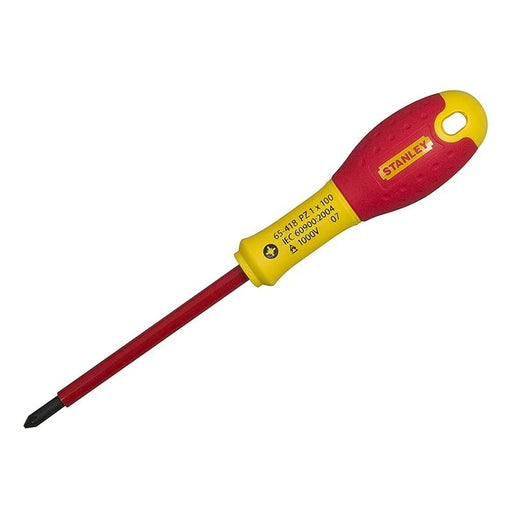 Stanley® Hand Tools FatMax® VDE Insulated Screwdriver Pozidriv Tip PZ0 x 75mm