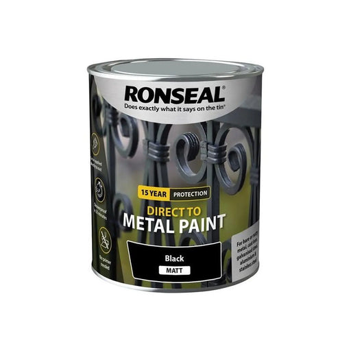 Ronseal Direct to Metal Paint Black Matt 750ml