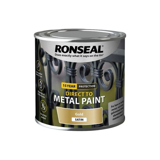 Ronseal Direct to Metal Paint Gold Satin 250ml