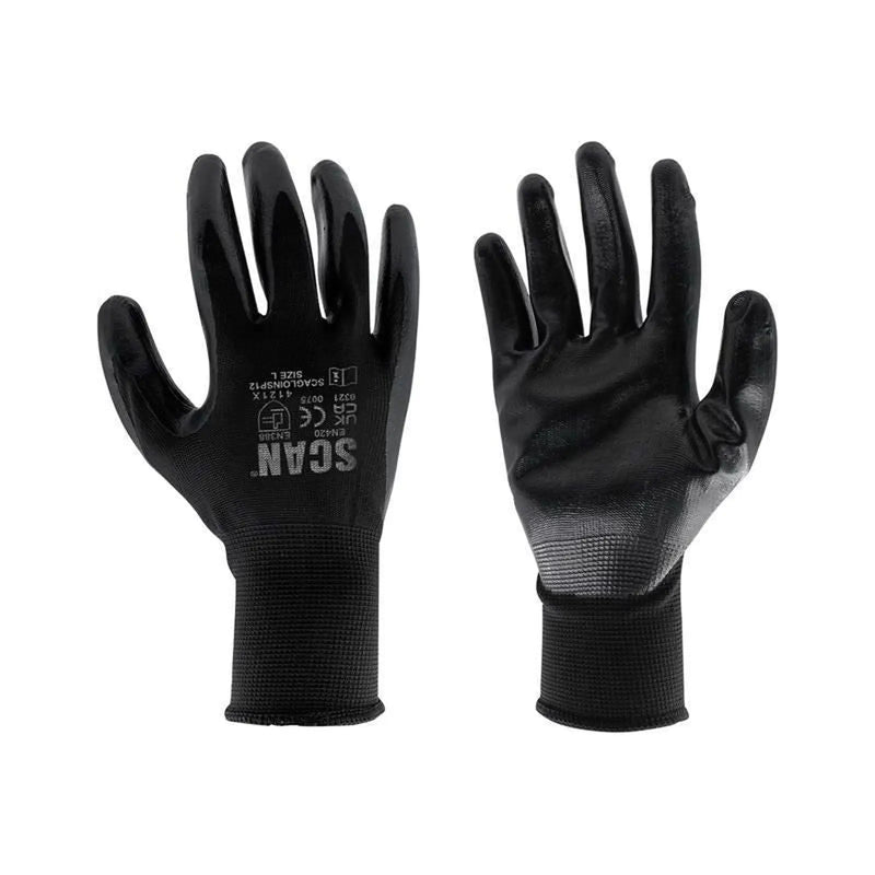 Scan Seamless Inspection Gloves - L (Size 9) (pack 12)