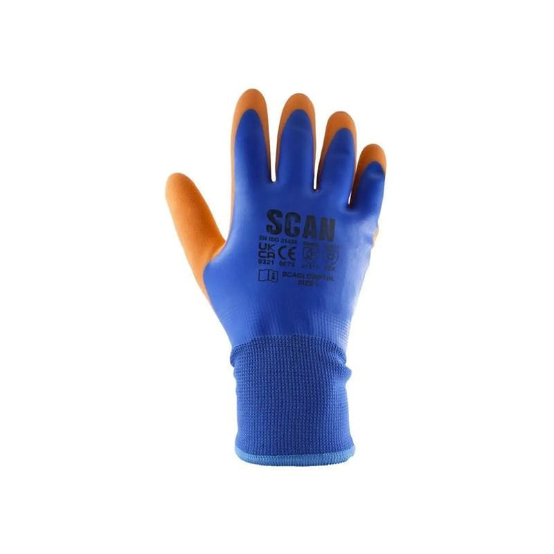 Scan Thermal Waterproof Latex Coated Gloves - XL (Size 10)
