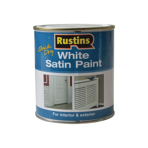 Rustins Quick Dry White Satin Paint 500ml