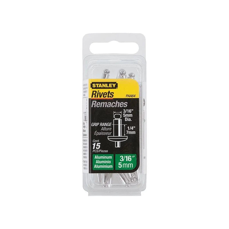 Stanley® Hand Tools 1-PAA64 Aluminium Rivets Medium 5 x 7mm Pack of 15