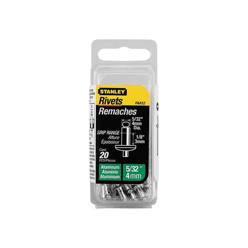 Stanley® Hand Tools 1-PAA52 Aluminium Rivets Short 4 x 3mm Pack of 20