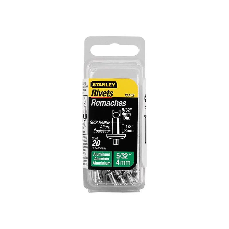 Stanley® Hand Tools 1-PAA52 Aluminium Rivets Short 4 x 3mm Pack of 20