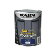 Ronseal 10 Year Weatherproof Wood Paint Royal Blue Satin 750ml