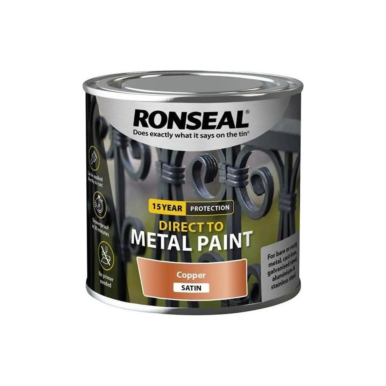 Ronseal Direct to Metal Paint Copper Satin 250ml
