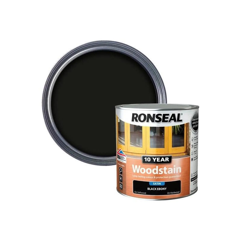 Ronseal 10 Year Woodstain Ebony 2.5 litre