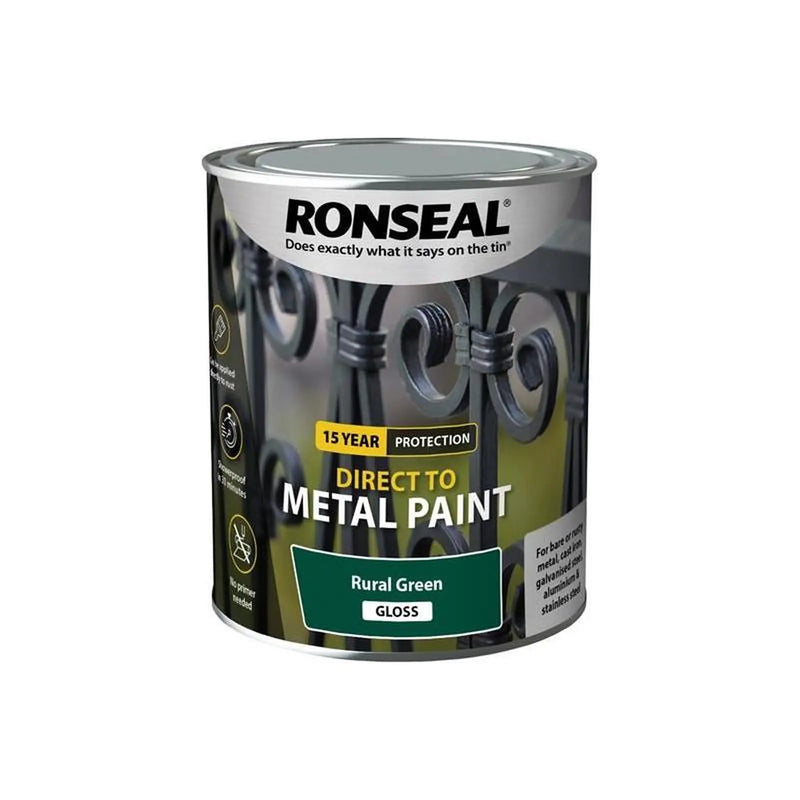 Ronseal Direct to Metal Paint Rural Green Gloss 750ml