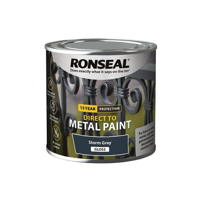 Ronseal Direct to Metal Paint Storm Grey Gloss 250ml