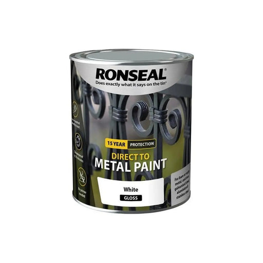 Ronseal Direct to Metal Paint White Gloss 750ml