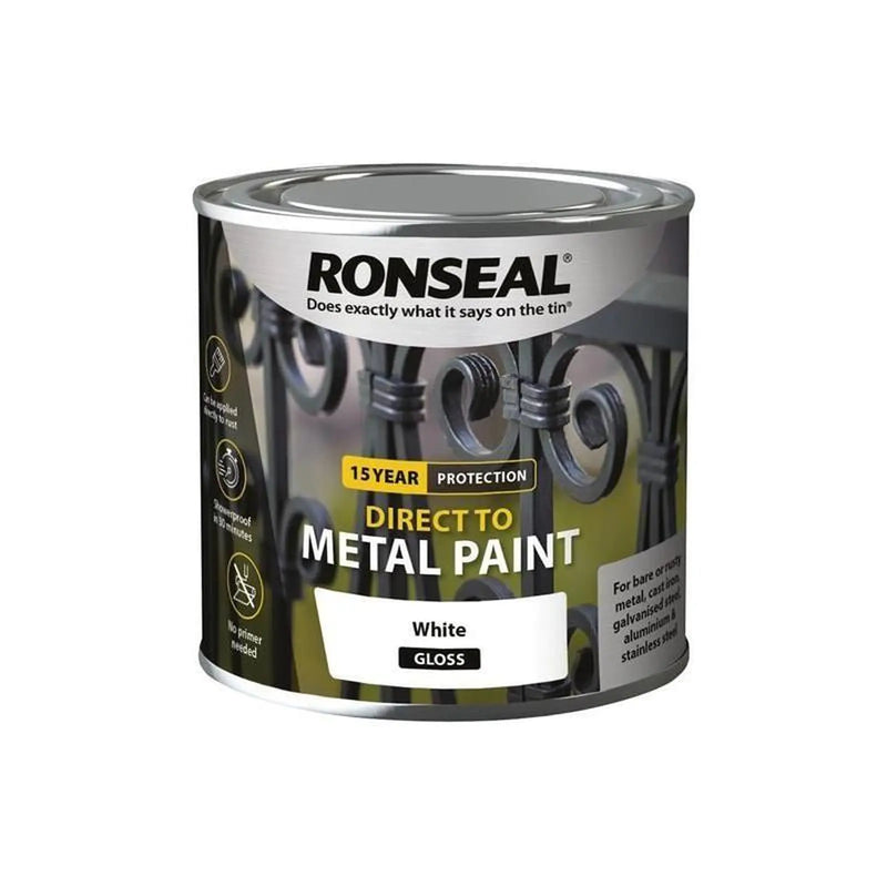 Ronseal Direct to Metal Paint White Gloss 250ml