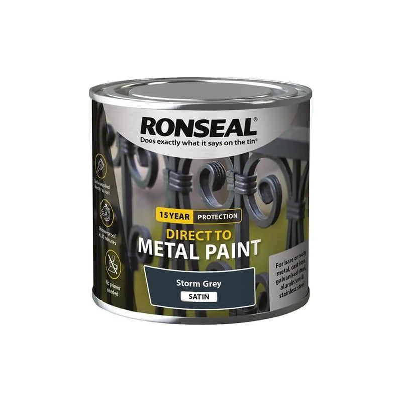 Ronseal Direct to Metal Paint Storm Grey Satin 250ml