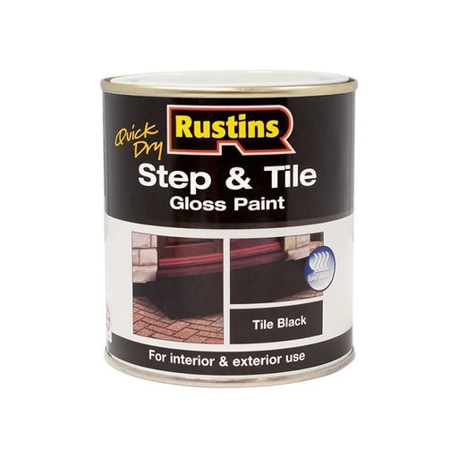 Rustins Quick Dry Step & Tile Paint Gloss Black 500ml