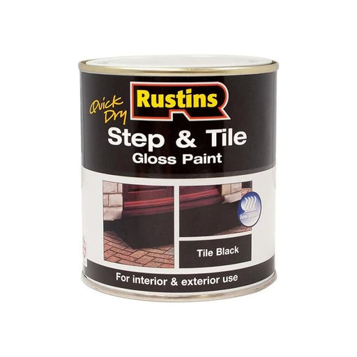 Rustins Quick Dry Step & Tile Paint Gloss Black 1 litre