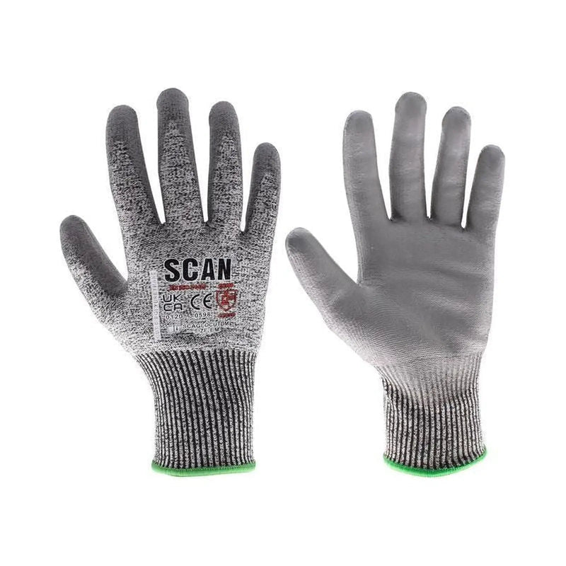Scan PU Palm Cut D Gloves - XL (Size 10)