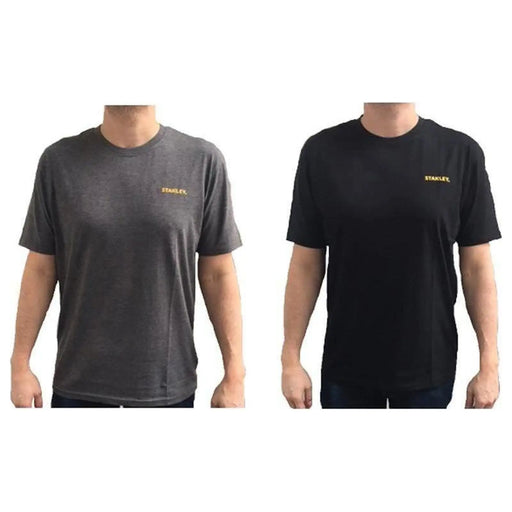 Stanley® Clothing T-Shirt Twin Pack Grey & Black - XL