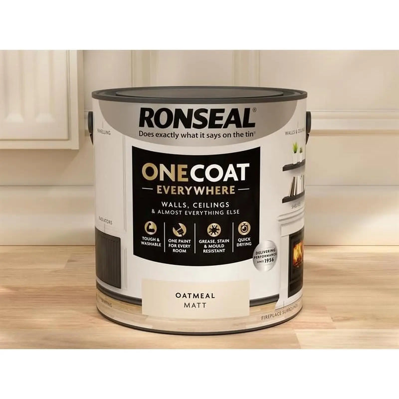 Ronseal One Coat Everywhere Interior Paint Oatmeal Matt 2.5 litre