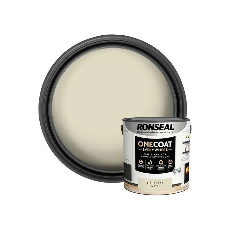 Ronseal One Coat Everywhere Interior Paint Light Sage Matt 2.5 litre