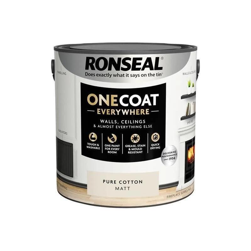 Ronseal One Coat Everywhere Interior Pure Cotton Matt 2.5 litre