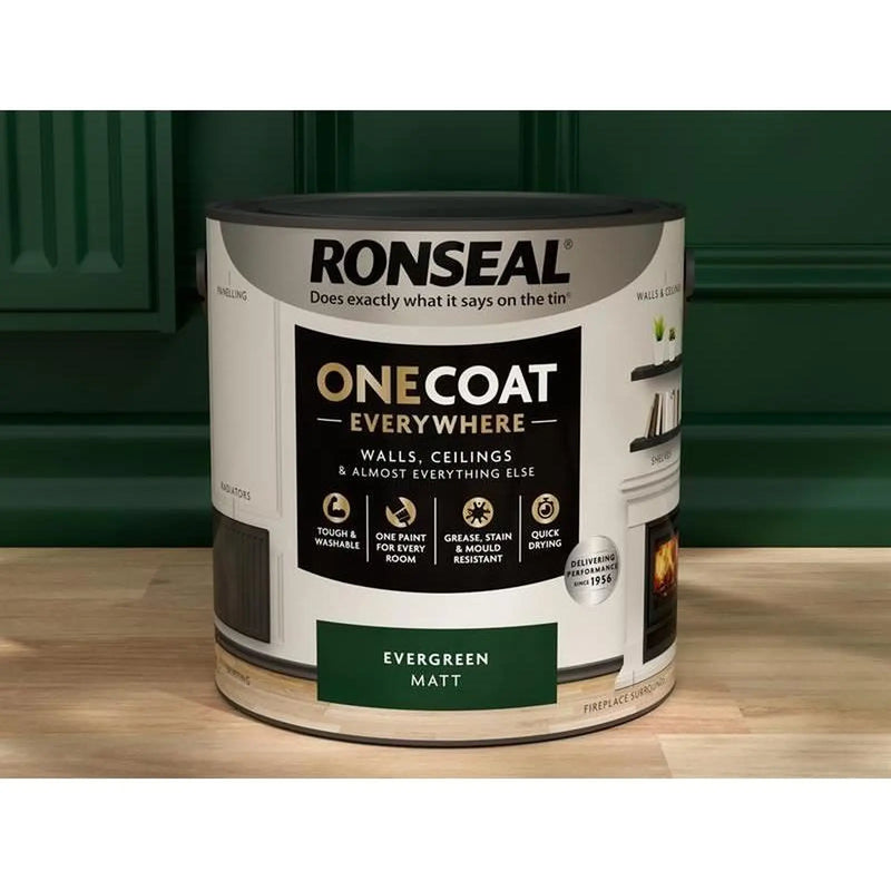 Ronseal One Coat Everywhere Interior Paint Evergreen Matt 2.5 litre