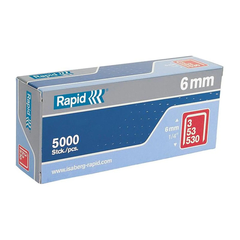 Rapid 53/6B 6mm Galvanised Staples (Box 5000)