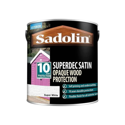 Sadolin Superdec Opaque Wood Protection Super White Satin 2.5 litre