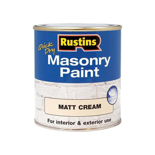 Rustins Quick Dry Masonry Paint Matt Cream 500ml