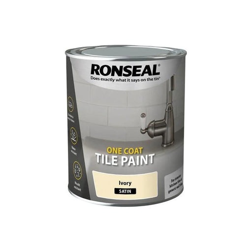 Ronseal One Coat Tile Paint Ivory Satin 750ml