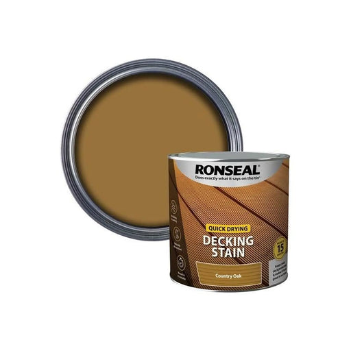 Ronseal Quick Drying Decking Stain Country Oak 2.5 litre