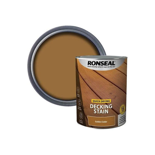 Ronseal Quick Drying Decking Stain Golden Cedar 5 litre