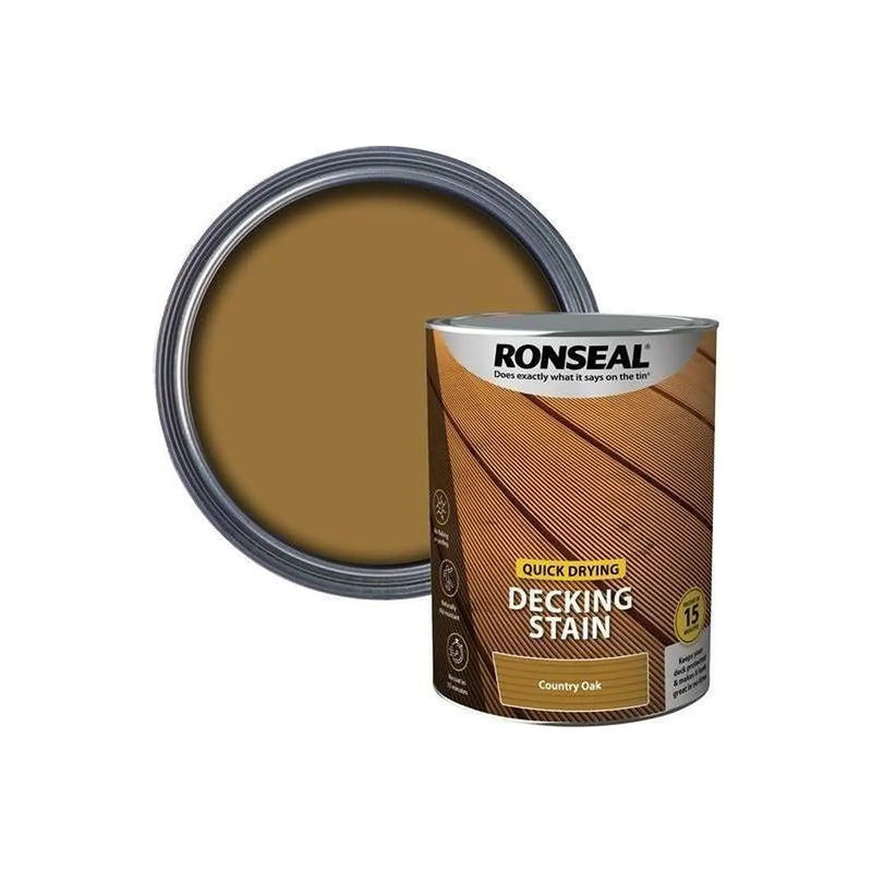 Ronseal Quick Drying Decking Stain Country Oak 5 litre