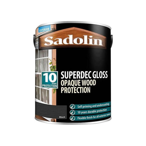Sadolin Superdec Opaque Wood Protection Black Gloss 5 litre