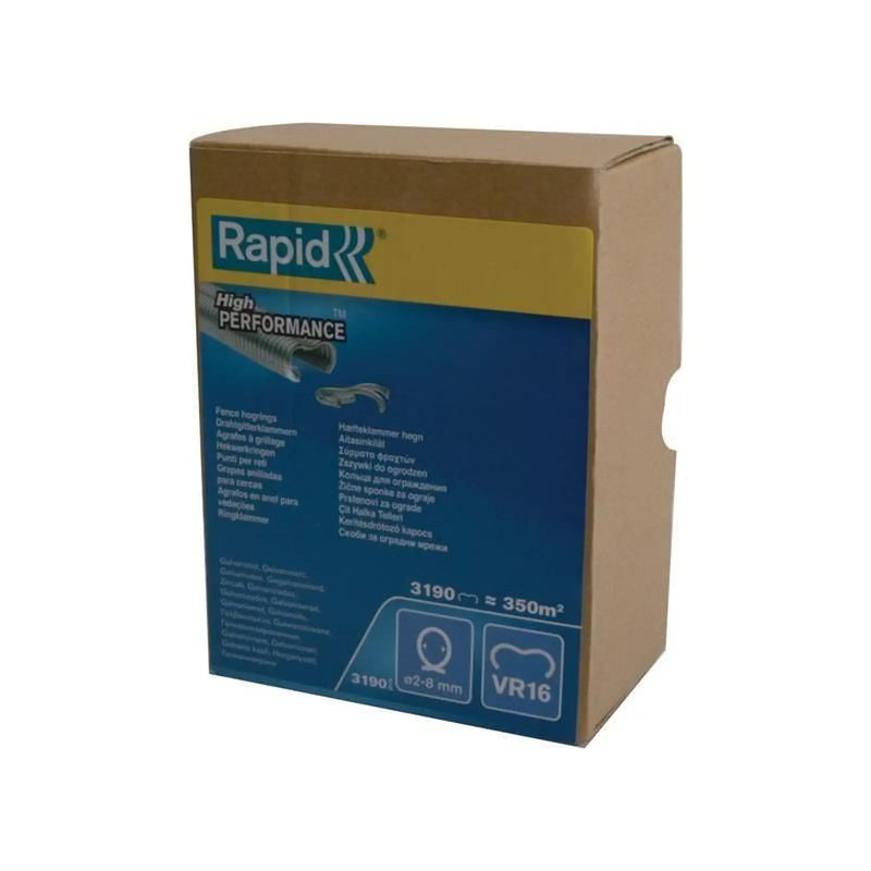 Rapid VR16 Fence Hog Rings Pack 3190 Galvanised Boxed