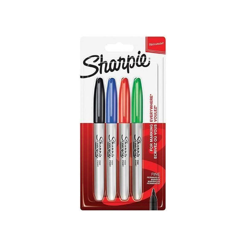 Sharpie® Fine Tip Permanent Marker Assorted (Pack 4)