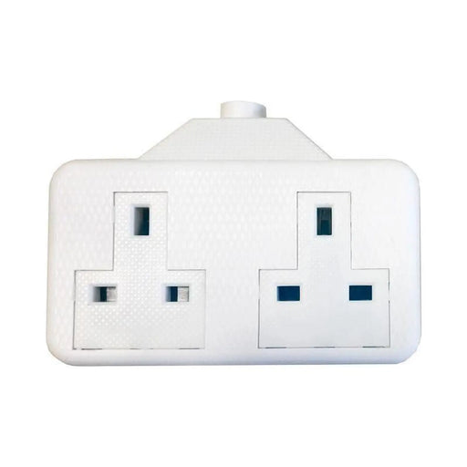 Smj White Trailing Extension Socket 13A 2-Gang