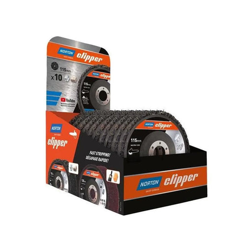 Norton Clipper 115mm Rapid Strip Metal Disc Counter Display of 10