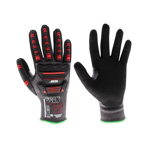 Scan Nitrile Palm Impact Cut D Gloves - M (Size 8)
