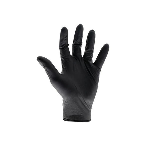 Scan Black Heavy-Duty Nitrile Disposable Gloves Medium Size 7 (Box of 100)