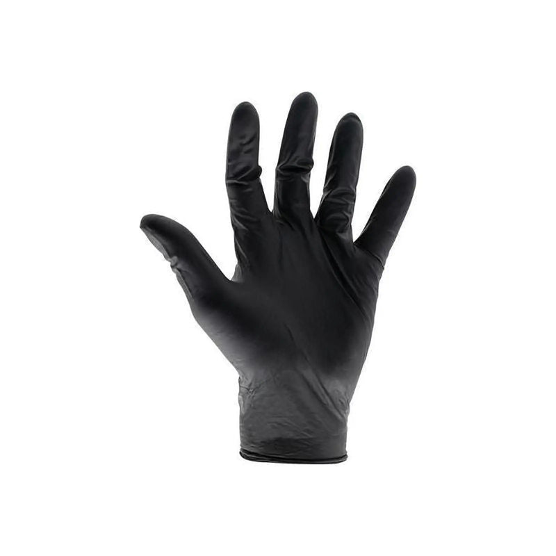 Scan Black Heavy-Duty Nitrile Disposable Gloves Medium Size 7 (Box of 100)