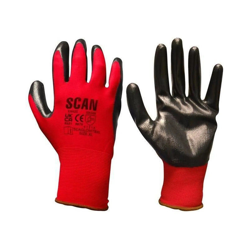 Scan Nitrile Coated Knitted Gloves - M (Size 8)