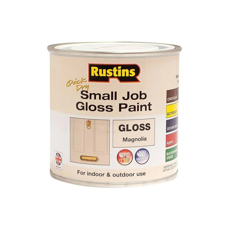 Rustins Quick Dry Small Job Gloss Paint Magnolia 250ml