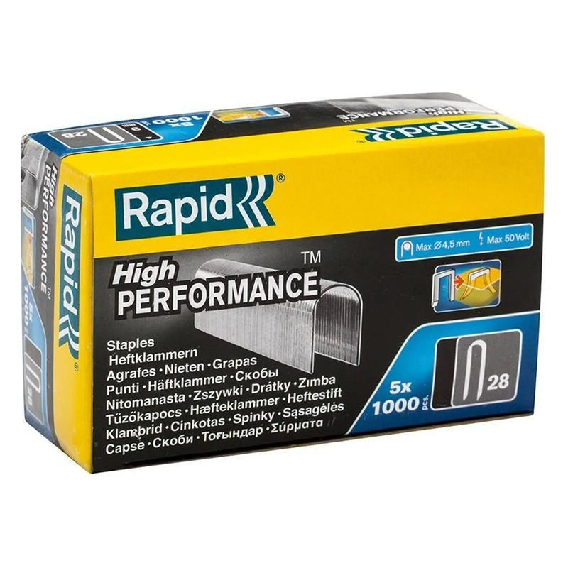 Rapid 28/10 10mm DP x 5m Galvanised Staples (Box 1000 x 5)