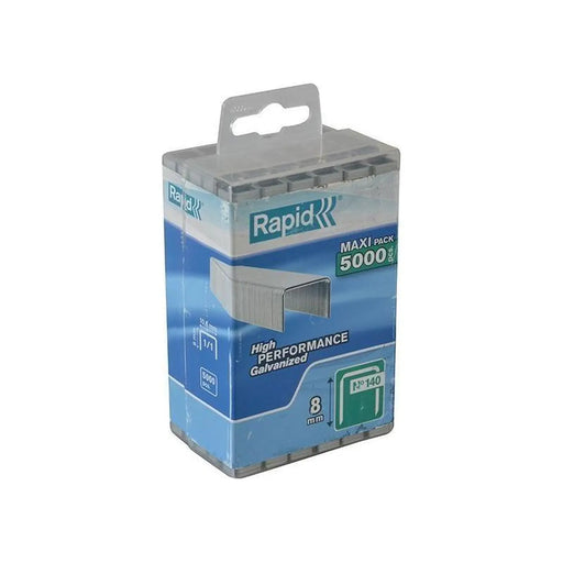 Rapid 140/8 8mm Galvanised Staples (Poly Pack 5000)
